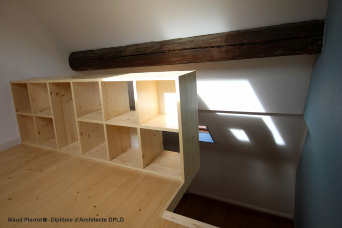 meuble sous escalier sur mesure et mezzanine chambre d'enfant Maud Pierrot Architecte intérieur meuble sous escalier sur mesure et mezzanine chambre d'enfant Maud Pierrot Architecte intérieur
