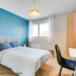 Aménagement et décoration d'un appartement pour de la colocation meublé chambre bleu Aménagement et décoration d'un appartement pour de la colocation meublé chambre bleu